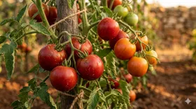 Tomates rojos maduros de cosecha propia